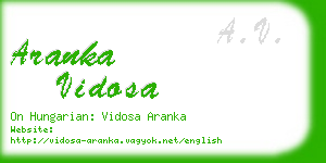 aranka vidosa business card